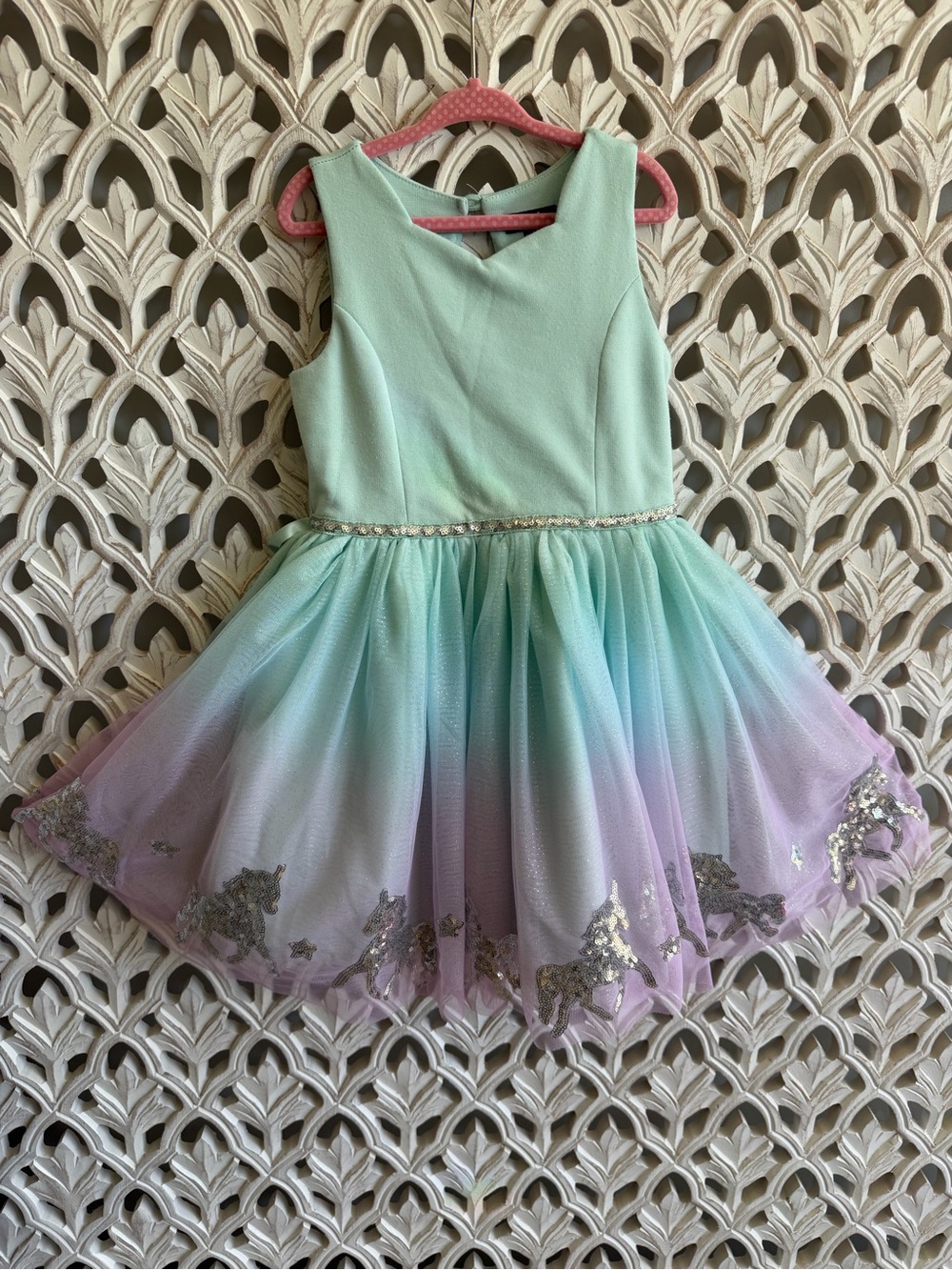 Zunie Girls Unicorn Sequin Tulle Party Dress Size 5